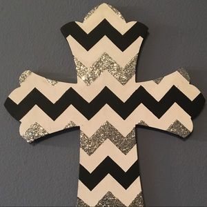 Chevron painted wooden cross